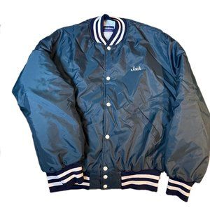 Vintage Blue Holloway Button Up Bomber Jacket